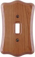 🔘 amerelle austin medium oak wood wallplate with single toggle logo