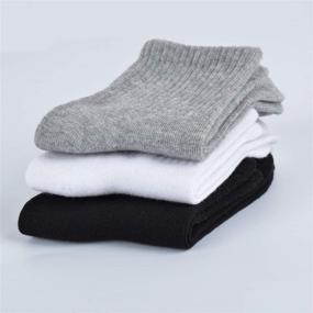 img 1 attached to Cute Cotton Crew Socks for Boys and Girls: Toddler/Kids Stripe Casual Socks (5 Pairs)