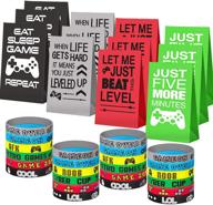 🎮 game on party supplies: 24 pieces of video game goodie bags and bracelets - perfect for kids birthday party логотип