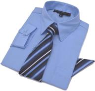 stylish & sophisticated: johnnie lene boys long sleeve dress shirt with tie and handkerchief logo