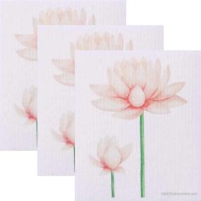 img 4 attached to 🌸 Swedish Dishcloths Two Pink Lotus Flowers: Eco-Friendly, Reusable & Absorbent Cleaning Cloths