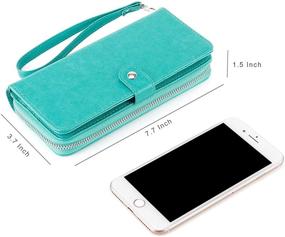 img 2 attached to HAWEE Turquoise Wristlet Wallet Holder: Stylish Women's Handbag with Integrated Wallet