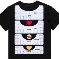 👕 pack of 4 t-shirt alignment rulers - adult, youth, toddler, and infant sizes - craft ruler with guide tool for perfectly centered fashion designs - t-shirt rulers set for accurate design placement (4pcs-white) logo