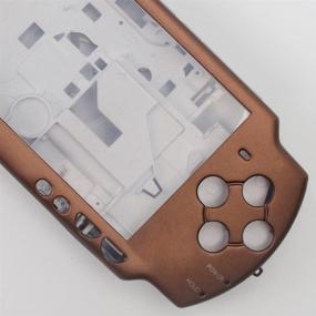 img 2 attached to 🎮 OSTENT Full Housing Shell Faceplate Replacement- Compatible with Sony PSP 2000 Console, Brown Color