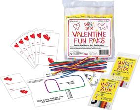 img 4 attached to 💘 Wikki Stix Valentine Fun Paks - 50 Packs with 8 Wikki Stix & Valentine Activity Sheet - Made in the USA!