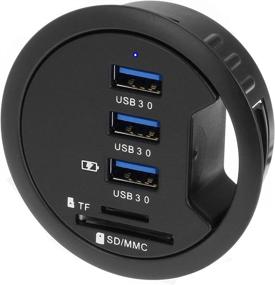 img 4 attached to 🔌 SEDNA - Convenient 2.5" Grommet Hole Desk Hub/Charger with SD Card Reader and USB 3.1 Gen I - Simplify Your Desk Setup!