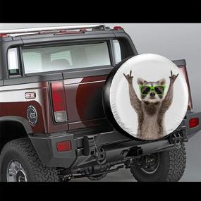 img 3 attached to 🦝 Hilarious Raccoon Green Sunglasses Spare Tire Cover: Waterproof, Dust-Proof, and UV Resistant - Perfect Fit for Jeep, Trailer, RV, SUV, and More (16 Inch)