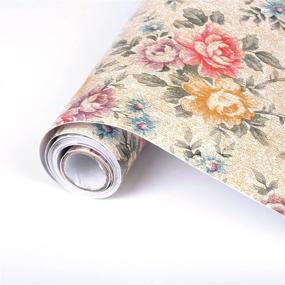 img 1 attached to 🌸 Vintage Peony Floral Contact Paper Shelf Liner: Self-Adhesive Christmas Drawer Decorative – 17x78 Inches, yazi