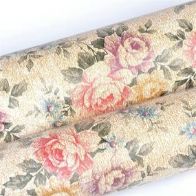 img 3 attached to 🌸 Vintage Peony Floral Contact Paper Shelf Liner: Self-Adhesive Christmas Drawer Decorative – 17x78 Inches, yazi