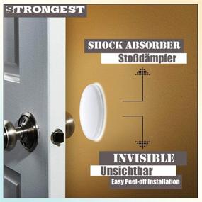 img 3 attached to 🚪 Ultimate Wall Door Handle Stopper Set: 6 Clear Rubber Knobs, Round Shield Cushions. Silence & Protect with Self Adhesive Wall Bumpers for Door Handles
