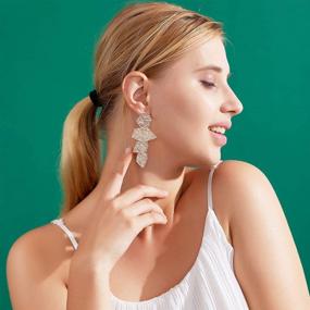 img 3 attached to 🌸 LILIE&amp;WHITE Geometric Boho Earrings: Exquisite Hammered Surface Dangle Drop Jewelry for Girls