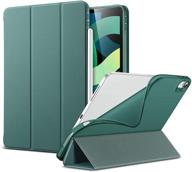 🌲 esr slim smart case for ipad air 4 - forest green | auto sleep/wake | viewing/typing stand | flexible tpu back logo