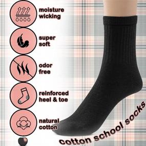 img 1 attached to Optimized Search: 3-Pack of Cotton Crew Dress Socks in School Uniform Colors for Boys
