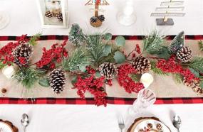 img 3 attached to 🎄 Lvydec 6ft Christmas Pine Garland Decoration with Red Berry Pine Cones, Eucalyptus Leaves, and Pine Needle – Perfect Holiday Mantel, Fireplace, and Table Centerpiece