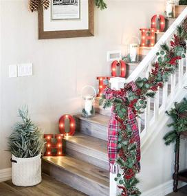 img 1 attached to 🎄 Lvydec 6ft Christmas Pine Garland Decoration with Red Berry Pine Cones, Eucalyptus Leaves, and Pine Needle – Perfect Holiday Mantel, Fireplace, and Table Centerpiece