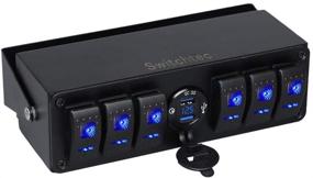 img 2 attached to 💡 Surface Mount Panel with Switchtec 4 or 6 Gang Rocker Toggle Switches, Quick Charge 3.0 USB Charger, Voltmeter, and LED (Blue, Pre-Wired Enclosure)