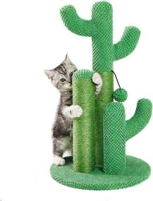 img 4 attached to 🌵 Kilodor Cactus Cat Scratching Post: 3 Sisal Scratching Poles & Ball - Ultimate Kitten Scratcher Tree