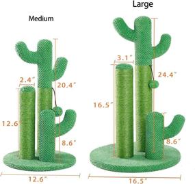 img 3 attached to 🌵 Kilodor Cactus Cat Scratching Post: 3 Sisal Scratching Poles & Ball - Ultimate Kitten Scratcher Tree