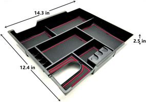 img 2 attached to JOJOMARK Совместимо с аксессуарами Toyota Tundra Центральный лоток органайзера для Tundra 2014-2020 2021 Вставка ABS бокса для подлокотника Дополнительное хранилище (красный)