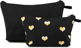 img 2 attached to Hearts Makeup Cosmetic Travel Pouches
