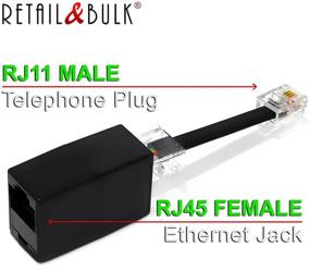 img 3 attached to (2 упаковки) Адаптер телефонного разъема к Ethernet - переходник RJ45 Female на RJ11 Male для эффективного обслуживания телефонной службы по линии.