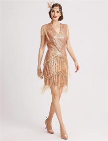 img 1 attached to BABEYOND Flapper Fringed Roaring Sequins Women's Clothing