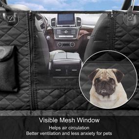 img 1 attached to Waterproof Nonslip Dog Car Seat Cover with Storage Pockets & Mesh Visual Window - Heavy Duty Scratchproof Hammock for Cars, Trucks, and SUVs