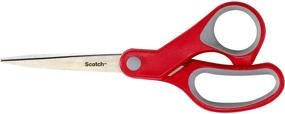 img 1 attached to ✂️ Scotch Multi-Purpose Scissor 8 Inch 2 Pack (1428-2) - Red/Gray Scissors for Versatile Cutting Tasks