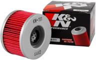 🏍️ k&amp;n kn-111 motorcycle oil filter: high performance and premium design for synthetic or conventional oils - fits select honda vehicles (black) logo