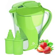 naples naturals 109x2 alkaline water pitcher - removes chlorine and contaminants plus increases ph (green) logo