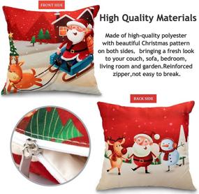 img 2 attached to 🎅 Red Christmas Decorative Throw Pillows: 2 in 1 Winter Holiday Home Decor, Xmas 18x18 Inch