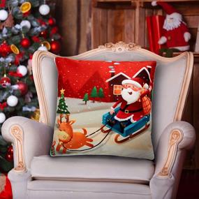 img 3 attached to 🎅 Red Christmas Decorative Throw Pillows: 2 in 1 Winter Holiday Home Decor, Xmas 18x18 Inch