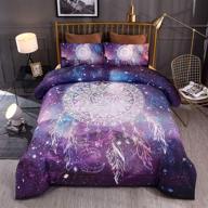 stunning galaxy dream catcher mandala bohemian quilt bedding set for adults & teens - twin size (galaxy-purple) logo