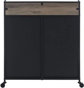 img 1 attached to Urban Industrial Metal Mesh Double Door Rolling 🍷 Bar Cabinet - Walker Edison Malcomb, 33 Inch, Grey