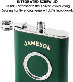 img 2 attached to 🥃 KWANITHINK 8 oz Stainless Steel Shot Flask for Men - Green Whiskey Hip Flask with Collapsible 2 oz Shot Glass & Funnel - Ideal Gift for Men - Liquor Flask