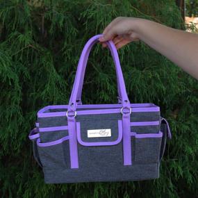 img 2 attached to Everything Mary Craft Bag Organizer Tote, Purple - Ultimate Storage Solution for Sewing, Scrapbooking, and Crafts - Portable Art Caddy with Handle for Supplies Organization in School, Medical, and Office
