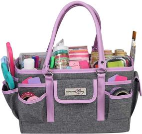 img 4 attached to Everything Mary Craft Bag Organizer Tote, Purple - Ultimate Storage Solution for Sewing, Scrapbooking, and Crafts - Portable Art Caddy with Handle for Supplies Organization in School, Medical, and Office