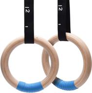 🤸 pacearth gymnastics rings with adjustable cam buckle, olympic exercise rings – 14.76ft long straps with scale, non-slip training rings for full body workout at home gym логотип