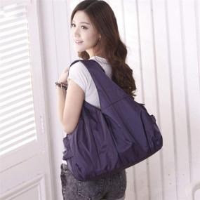img 2 attached to Оставайтесь стильно сухими с водонепроницаемой легкой плечевой сумкой для покупок 8022 ЧЕРНЫЙ женские сумки и кошельки