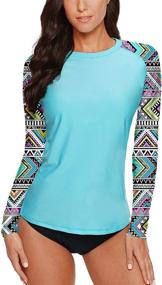 img 3 attached to 🏝️ Tropical Women's Clothing: Sleeve Rashguard Athletic Shirts in Swimsuits & Cover Ups - A Perfect Combination for Style and Protection