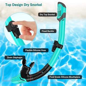 img 1 attached to 🤿 Createy Mask Fin Snorkel Set: Adult Snorkeling Gear with Panoramic View Diving Mask, Trek Fin, Dry Top Snorkel, Travel Bags for Lap Swimming