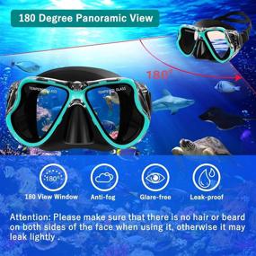 img 2 attached to 🤿 Createy Mask Fin Snorkel Set: Adult Snorkeling Gear with Panoramic View Diving Mask, Trek Fin, Dry Top Snorkel, Travel Bags for Lap Swimming