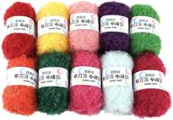 🌈 vibrant assorted colors: rainbow crochet yarn - 10 skeins, 100% polyester logo