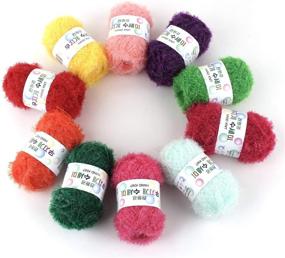 img 2 attached to 🌈 Vibrant Assorted Colors: Rainbow Crochet Yarn - 10 Skeins, 100% Polyester