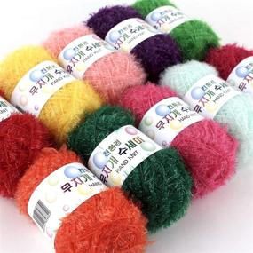img 1 attached to 🌈 Vibrant Assorted Colors: Rainbow Crochet Yarn - 10 Skeins, 100% Polyester