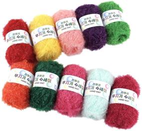 img 3 attached to 🌈 Vibrant Assorted Colors: Rainbow Crochet Yarn - 10 Skeins, 100% Polyester