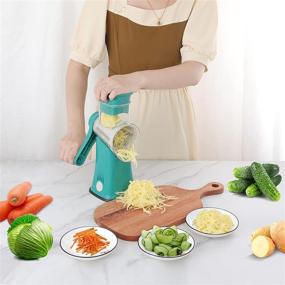 img 2 attached to SNDUU Rainbow Rotary Cheese Grater: Versatile Stainless Steel 5-in-1 Grater with Handle for Easy Kitchen Use - Ideal for Cheese, Vegetables, and Fruits