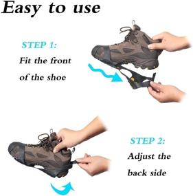 img 2 attached to ❄️ Ice Snow Grips Traction Cleats for Shoes - Anti Slip Ice Cleats with Crampons and Ice Spikes - Available in Sizes S, M, L, XL