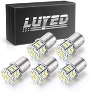 🔆 upgrade to next-gen 12-24v! super bright & efficient! 5 x 650 lumens 1156 1141 1003 3014 54 smd led light bulb for backup reverse, brake, tail, rv lighting - white logo