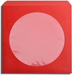 img 2 attached to 📀 Flexzion 100 Pack Red CD DVD Paper Sleeves: Premium Envelope Cases for Music, Movies, Games - Display, Store & Protect Discs with Window Cut-out and Flap